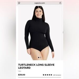 Capezio Black Fitted Long Sleeve Bodysuit